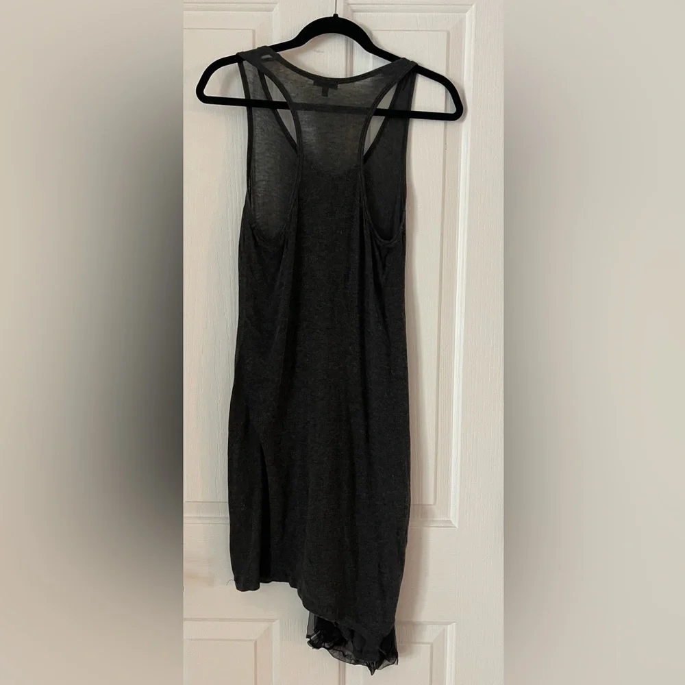 Grey T back tank dress with peak boo black detail. Comfy! - Picture 2 of 6